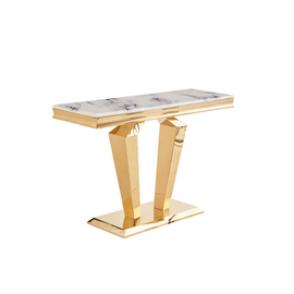 Стол-консоль Адамант IST-804,120х40х78 см, небесный белый/золотой | Интернет магазин мебели и декора LifeDekor