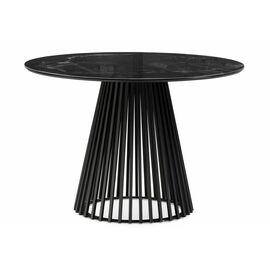 Стол стеклянный Нэнси 110х110 черный мрамор / черный | Интернет магазин мебели и декора LifeDekor