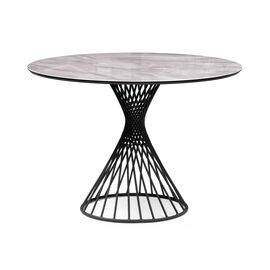 Стол стеклянный Вивиен 110 серый мрамор / черный | Интернет магазин мебели и декора LifeDekor