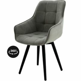 Стул «Торрес», велюр Бренди грей, каркас вращения черный | Интернет магазин мебели и декора LifeDekor