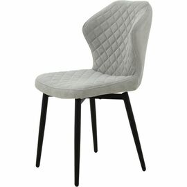 Стул «Вилла», велюр Бренди силвер, каркас черный | Интернет магазин мебели и декора LifeDekor