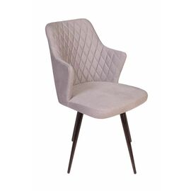 Стул поворотный на 360 градусов Hunt ромб, бархат пепельно-бежевый 25 / чёрный конус | Интернет магазин мебели и декора LifeDekor