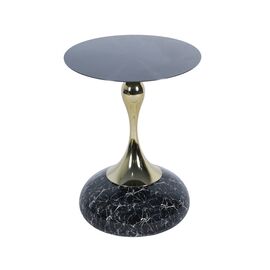 Кофейный столик Angel 40x55см, чёрный мрамор, металл | Интернет магазин мебели и декора LifeDekor