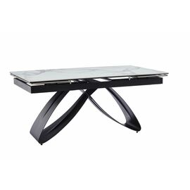 Стол керамический Enzo160-240*90 белый глянец/черный | Интернет магазин мебели и декора LifeDekor