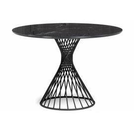 Стол стеклянный Вивиен 110 черный мрамор / черный | Интернет магазин мебели и декора LifeDekor