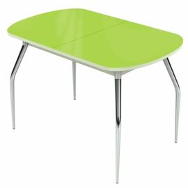 Стол «Ривьера» мини 90x60 стекло зеленый, опоры хром | Интернет магазин мебели и декора LifeDekor
