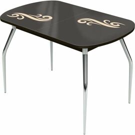 Стол «Ривьера» Смок 120x80 стекло молочный, опоры хром | Интернет магазин мебели и декора LifeDekor