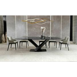 Стол Toros 180 овальный, керамика глянцевая черная | Интернет магазин мебели и декора LifeDekor