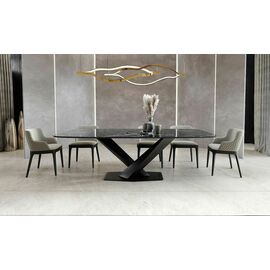 Стол Toros 200 овальный, керамика глянцевая черная | Интернет магазин мебели и декора LifeDekor