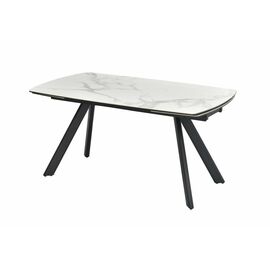 Стол DikLine KL160 керамика белый мрамор С39 глянец/опоры черные) (2 уп) | Интернет магазин мебели и декора LifeDekor