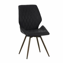 Стул Liam c поворотно-возвратным механизмом, черная экокожа/бронза | Интернет магазин мебели и декора LifeDekor