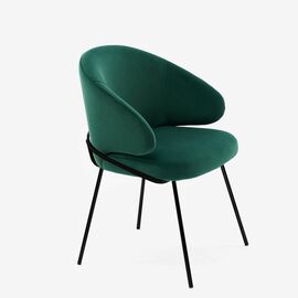 Дизайнерский стул Cosmos изумрудный, основание металл черный матовый | Интернет магазин мебели и декора LifeDekor