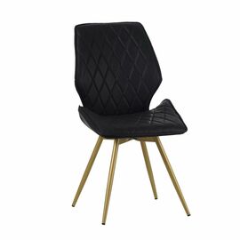 Стул Liam c поворотно-возвратным механизмом, черная экокожа/матовое золото | Интернет магазин мебели и декора LifeDekor