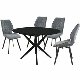 Обеденная группа (Стол Сидней и 4 стула Амаретто), серый | Интернет магазин мебели и декора LifeDekor