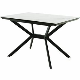 Стол «Дели» 120x80, Керамика Greys Snow, эмаль черная | Интернет магазин мебели и декора LifeDekor
