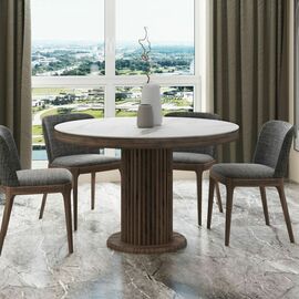 Стол Denver 110, круглый раздвижной, матовый | Интернет магазин мебели и декора LifeDekor