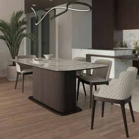 Стол прямоугольный Denver 180, керамика глянцевая, опора дерево | Интернет магазин мебели и декора LifeDekor