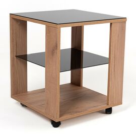 Стол журнальный BeautyStyle 6 дуб крафт золотой/стекло черное | Интернет магазин мебели и декора LifeDekor