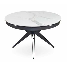 Стол DikLine KW120 керамика белый мрамор C11 глянец/опоры черные (2 уп) | Интернет магазин мебели и декора LifeDekor