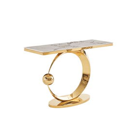 Стол-консоль Дрим IST-800,120х40х78 см, белый нефрит/золотой/ | Интернет магазин мебели и декора LifeDekor