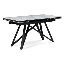 Стол стеклянный Вилсон 140(200)х80 белый мрамор / черный | Интернет магазин мебели и декора LifeDekor