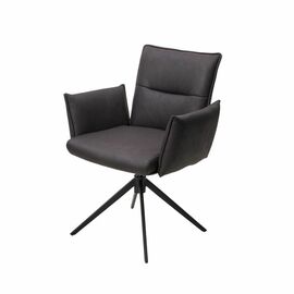 Стул c подлокотниками Indigo экокожа черный, поворотно-возвратный механизм 360 градусов | Интернет магазин мебели и декора LifeDekor