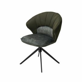 Стул Shell ткань комби серо-зеленый, поворотно-возвратный механизм 360 градусов с автовозвратом | Интернет магазин мебели и декора LifeDekor