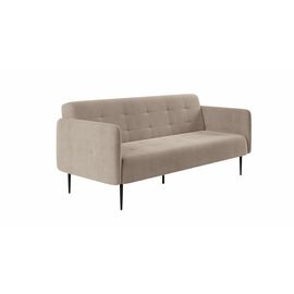 Monaco диван-кровать прямой с подлокотниками, трехместный, бархат пепельно-бежевый 25 | Интернет магазин мебели и декора LifeDekor