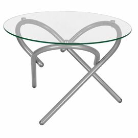 Стол журнальный Дуэт 15 металлик/прозрачное | Интернет магазин мебели и декора LifeDekor