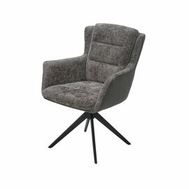 Стул с подлокотниками Gary ткань комби серый, поворотно-возвратный механизм 360 градусов | Интернет магазин мебели и декора LifeDekor