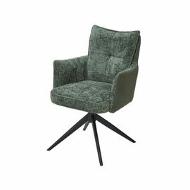 Стул с подлокотниками Gilad ткань комби зеленый, поворотный механизм 360 градусов | Интернет магазин мебели и декора LifeDekor