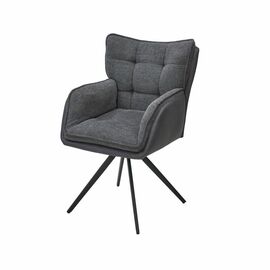 Стул с подлоклотниками Brian ткань комби серый, поворотно-возвратный механизм 180 градусов | Интернет магазин мебели и декора LifeDekor