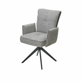 Стул с подлокотниками Rico ткань серый, поворотно-возвратный механизм 360 градусов | Интернет магазин мебели и декора LifeDekor