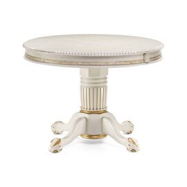 Стол деревянный Альфред крем / золотая патина | Интернет магазин мебели и декора LifeDekor