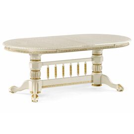 Стол деревянный Кантри крем с золотой патиной | Интернет магазин мебели и декора LifeDekor