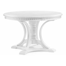 Стол деревянный Нозеан круглый белый / серебро | Интернет магазин мебели и декора LifeDekor