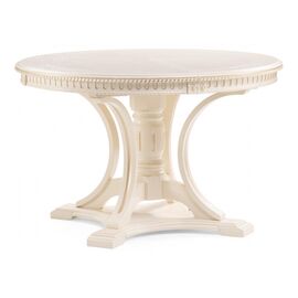 Стол деревянный Нозеан круглый бежевый / золото | Интернет магазин мебели и декора LifeDekor