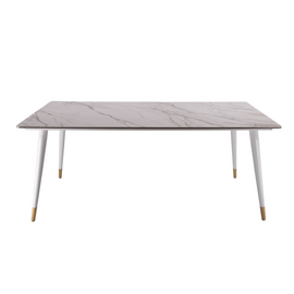 Стол обеденный Рио Гранд MC232-180WH, 180х90х76 см, белая керамика/золото | Интернет магазин мебели и декора LifeDekor