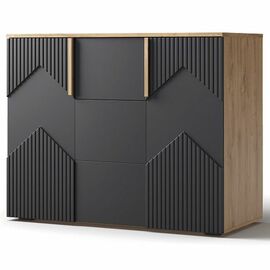 Комод «Оливия» 2Д3Я КМК 0971.2, дуб наварра/шагрень черная | Интернет магазин мебели и декора LifeDekor