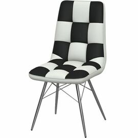 Стул «Бордо» двухцветный бело-черный, паук хром | Интернет магазин мебели и декора LifeDekor