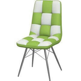 Стул «Бордо» двухцветный бело-зеленый, паук хром | Интернет магазин мебели и декора LifeDekor