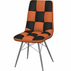 Стул «Бордо» двухцветный оранжево-коричневый, паук хром | Интернет магазин мебели и декора LifeDekor
