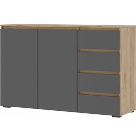 Комод «Хелен» КМ-06, графит/дуб крафт золотой | Интернет магазин мебели и декора LifeDekor