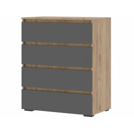 Комод «Хелен» КМ-02, 4 ящика, графит/дуб крафт золотой | Интернет магазин мебели и декора LifeDekor