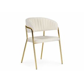 Стул на металлокаркасе Kamelia белый / ткань золотые ножки | Интернет магазин мебели и декора LifeDekor