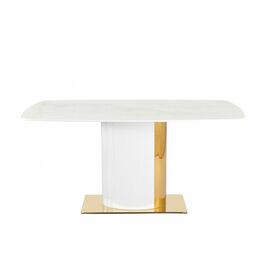 Стол обеденный Барнео BS1802-160GR, 160х90х76 см, светло-серая керамика/золото | Интернет магазин мебели и декора LifeDekor