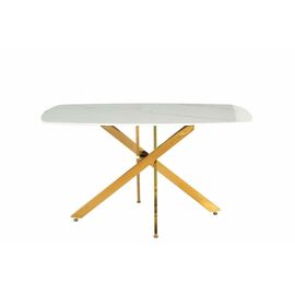 Стол обеденный Элис Рэк BS1803-140WT,140х80х76 см, белый/золото | Интернет магазин мебели и декора LifeDekor