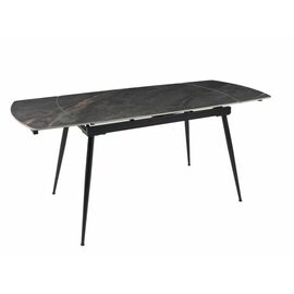 Стол керамический раскладной Astra 120-180*80*76 серый мрамор/черный | Интернет магазин мебели и декора LifeDekor