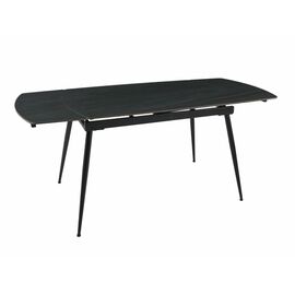 Стол керамический раскладной Astra 120-180*80*76 мрамор графит/черный | Интернет магазин мебели и декора LifeDekor