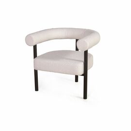 Кресло Biggi, букле Turin ivory / опоры черные | Интернет магазин мебели и декора LifeDekor